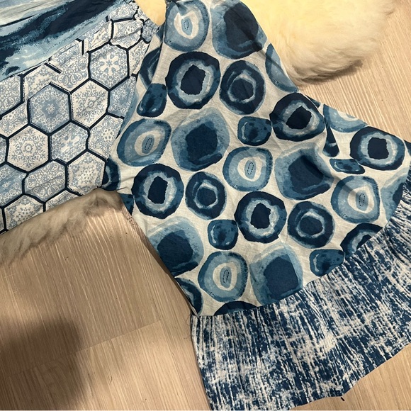 S/M.  NWT.  Sacred Threads Blue Patterned Blouse.  BL/RD14. 225261 - Picture 7 of 7